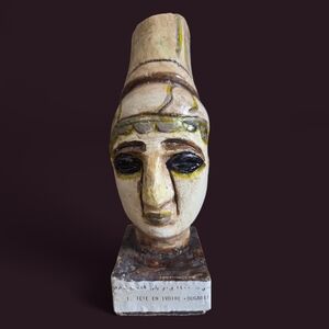 Handcrafted Ivory and Brown Art Sculpture